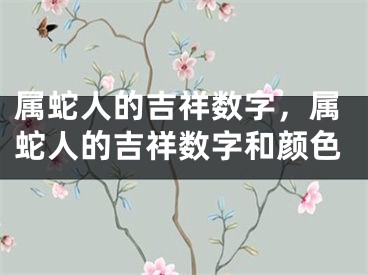 属蛇人的吉祥数字，属蛇人的吉祥数字和颜色