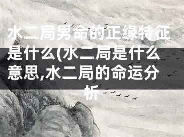 水二局男命的正缘特征是什么(水二局是什么意思,水二局的命运分析