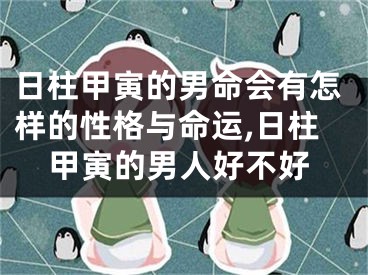日柱甲寅的男命会有怎样的性格与命运,日柱甲寅的男人好不好