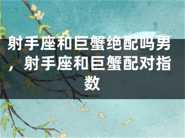 射手座和巨蟹绝配吗男,射手座和巨蟹配对指数