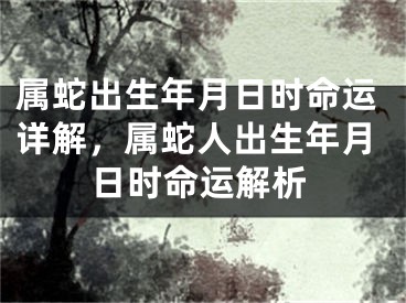 属蛇出生年月日时命运详解,属蛇人出生年月日时命运解析