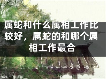 属蛇和什么属相工作比较好，属蛇的和哪个属相工作最合
