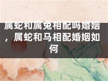 属蛇和属兔相配吗婚姻,属蛇和马相配婚姻如何