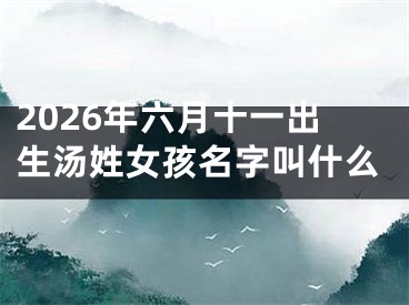 2026年六月十一出生汤姓女孩名字叫什么