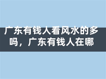 广东有钱人看风水的多吗,广东有钱人在哪