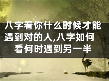 八字看你什么时候才能遇到对的人,八字如何看何时遇到另一半