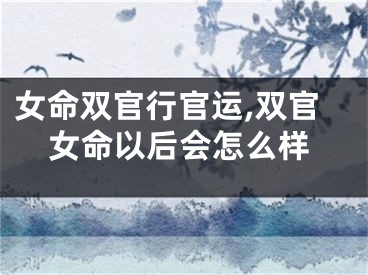 女命双官行官运,双官女命以后会怎么样