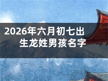 2026年六月初七出生龙姓男孩名字