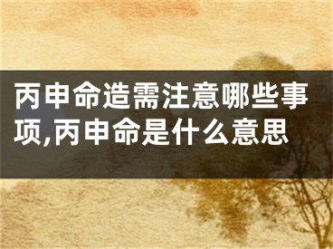 丙申命造需注意哪些事项,丙申命是什么意思