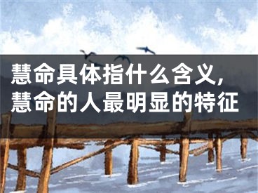 慧命具体指什么含义,慧命的人最明显的特征