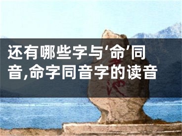 还有哪些字与‘命’同音,命字同音字的读音