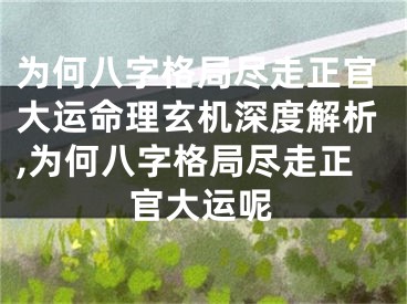 为何八字格局尽走正官大运命理玄机深度解析,为何八字格局尽走正官大运呢