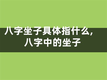 八字坐子具体指什么,八字中的坐子