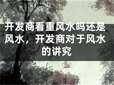 开发商看重风水吗还是风水，开发商对于风水的讲究