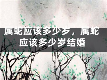 属蛇应该多少岁，属蛇应该多少岁结婚