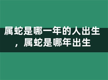 属蛇是哪一年的人出生,属蛇是哪年出生