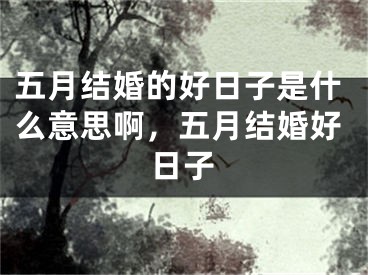 五月结婚的好日子是什么意思啊，五月结婚好日子