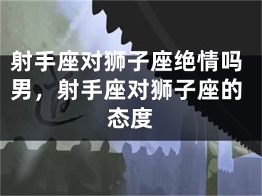射手座对狮子座绝情吗男，射手座对狮子座的态度