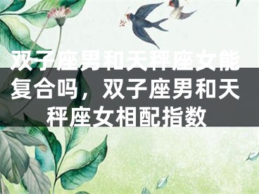 双子座男和天秤座女能复合吗，双子座男和天秤座女相配指数