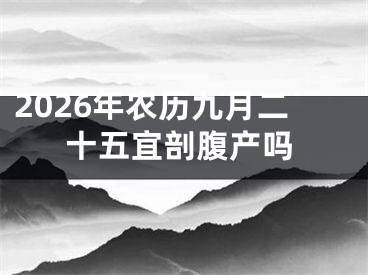 2026年农历九月二十五宜剖腹产吗