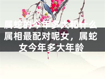 属蛇的今年多大和什么属相最配对呢女,属蛇女今年多大年龄