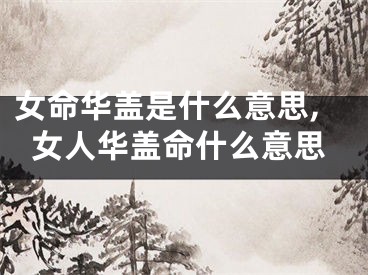 女命华盖是什么意思,女人华盖命什么意思