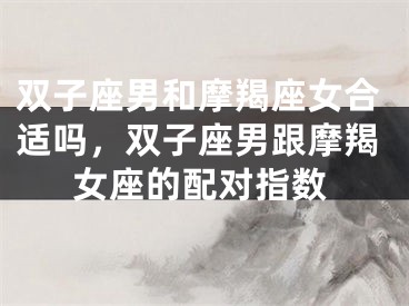 双子座男和摩羯座女合适吗，双子座男跟摩羯女座的配对指数