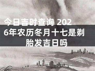 今日吉时查询 2026年农历冬月十七是剃胎发吉日吗