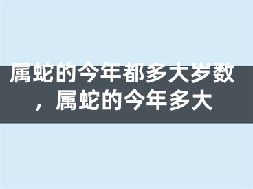 属蛇的今年都多大岁数,属蛇的今年多大