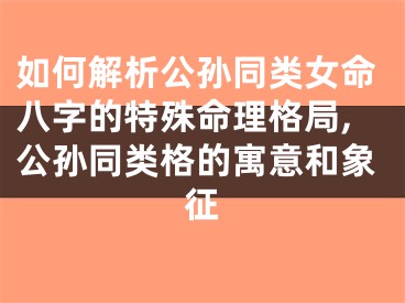 如何解析公孙同类女命八字的特殊命理格局,公孙同类格的寓意和象征