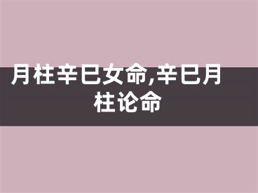 月柱辛巳女命,辛巳月柱论命