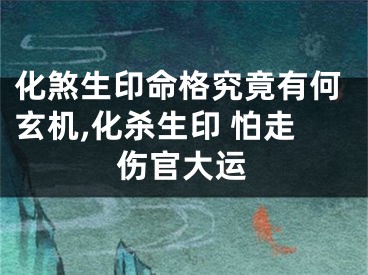 化煞生印命格究竟有何玄机,化杀生印 怕走伤官大运