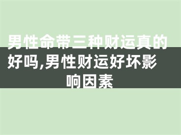 男性命带三种财运真的好吗,男性财运好坏影响因素