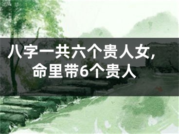 八字一共六个贵人女,命里带6个贵人