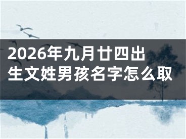 2026年九月廿四出生文姓男孩名字怎么取