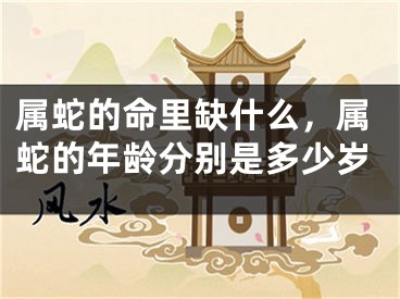 属蛇的命里缺什么，属蛇的年龄分别是多少岁