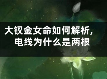 大钗金女命如何解析,电线为什么是两根