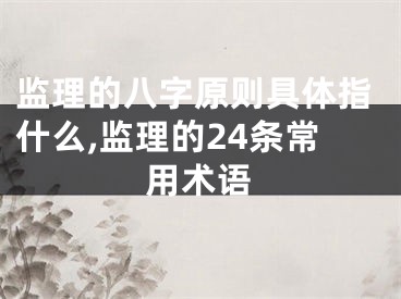 监理的八字原则具体指什么,监理的24条常用术语