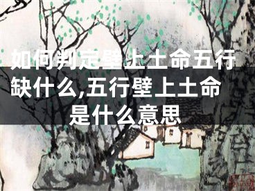 如何判定壁上土命五行缺什么,五行壁上土命是什么意思