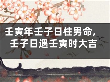 壬寅年壬子日柱男命,壬子日遇壬寅时大吉