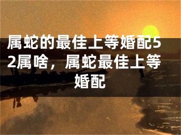 属蛇的最佳上等婚配52属啥，属蛇最佳上等婚配