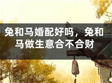 兔和马婚配好吗,兔和马做生意合不合财