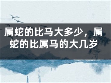 属蛇的比马大多少,属蛇的比属马的大几岁