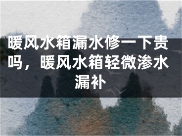 暖风水箱漏水修一下贵吗,暖风水箱轻微渗水漏补