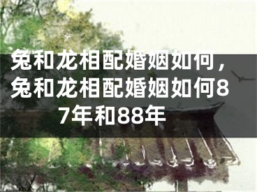 兔和龙相配婚姻如何，兔和龙相配婚姻如何87年和88年