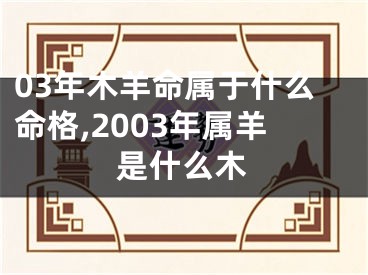 03年木羊命属于什么命格,2003年属羊是什么木