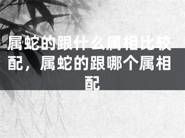 属蛇的跟什么属相比较配，属蛇的跟哪个属相配
