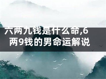 六两九钱是什么命,6两9钱的男命运解说