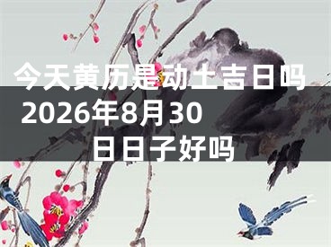 今天黄历是动土吉日吗 2026年8月30日日子好吗