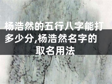 杨浩然的五行八字能打多少分,杨浩然名字的取名用法